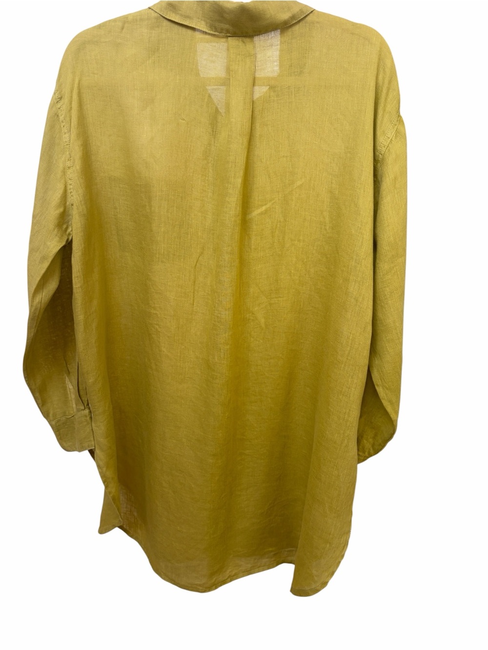 CP SHADES 100% linen button down olive tunic OVERSIZED relaxed button cuff XS - Picture 2 of 4